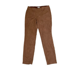 Max Studio Womens Pull On Pants Size Large Brown Stretch Polyester Spandex 31X29